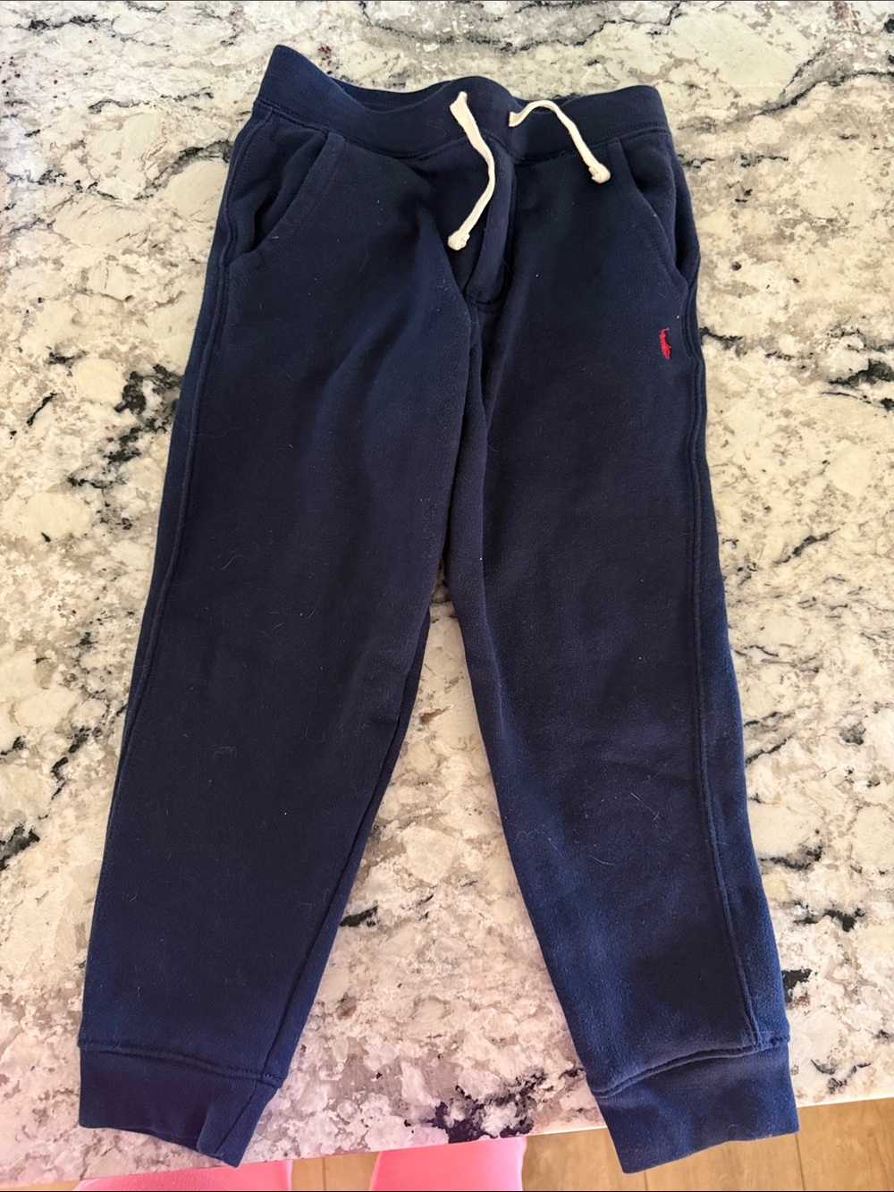 Ralph Lauren Navy Jogger Sweatpants with Red Pony Accent